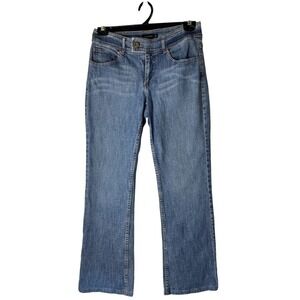 Womyn‎ Jeans Women 6 Blue Denim Medium Wash The Hutton Flare Leg Outdoor Retro